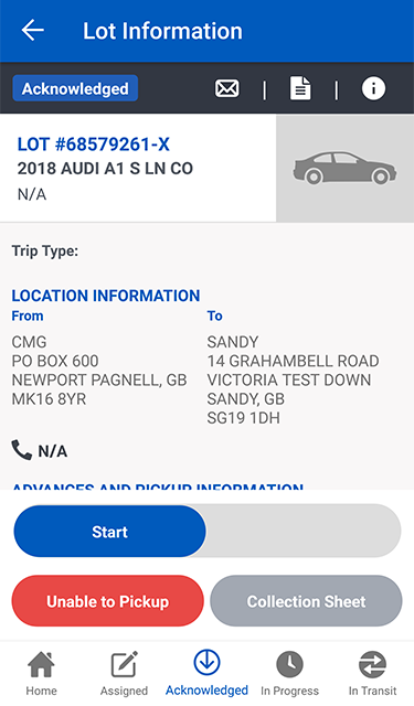 Copart Transportation App on smartphone and tablet
