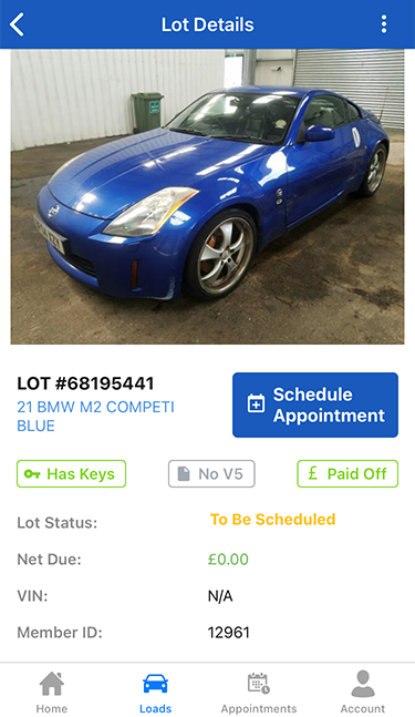Copart Transportation App on smartphone and tablet